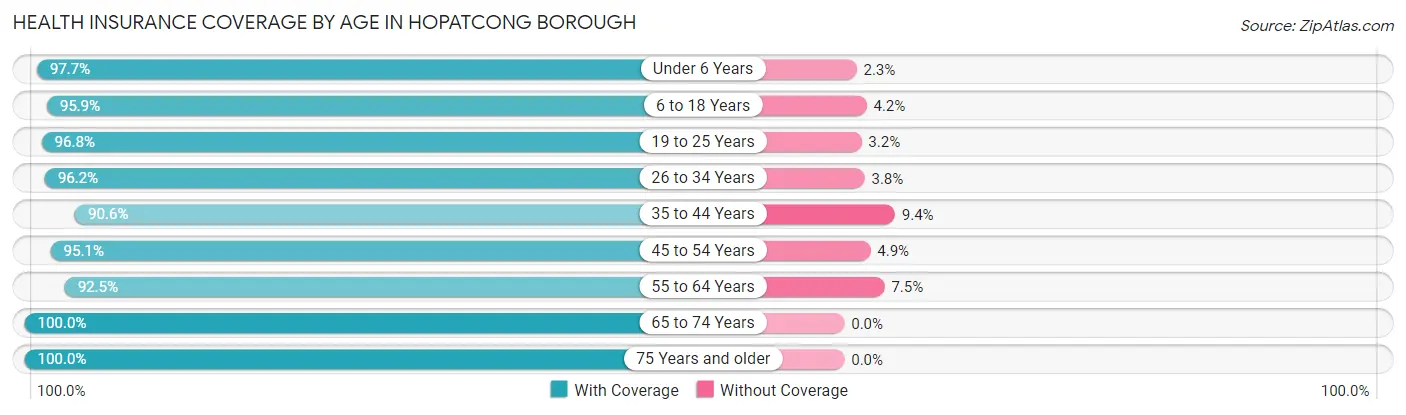 Health Insurance Coverage by Age in Hopatcong borough