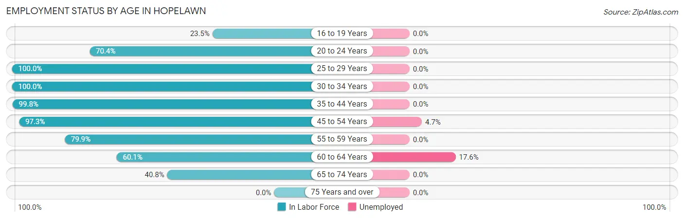 Employment Status by Age in Hopelawn