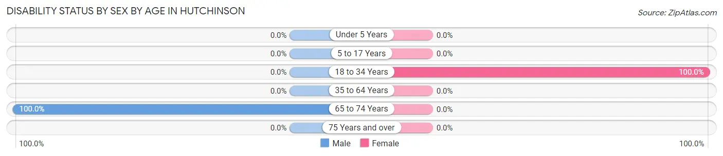 Disability Status by Sex by Age in Hutchinson