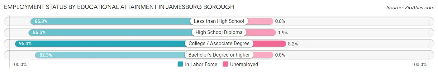 Employment Status by Educational Attainment in Jamesburg borough
