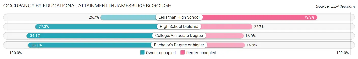 Occupancy by Educational Attainment in Jamesburg borough