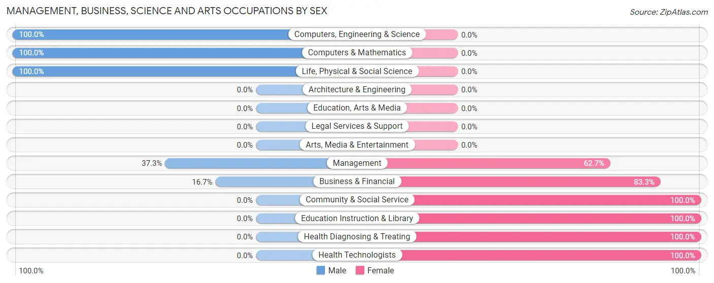 Management, Business, Science and Arts Occupations by Sex in Keasbey