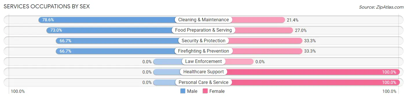 Services Occupations by Sex in Laurel Springs borough