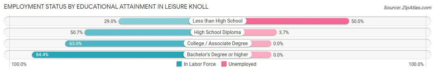 Employment Status by Educational Attainment in Leisure Knoll