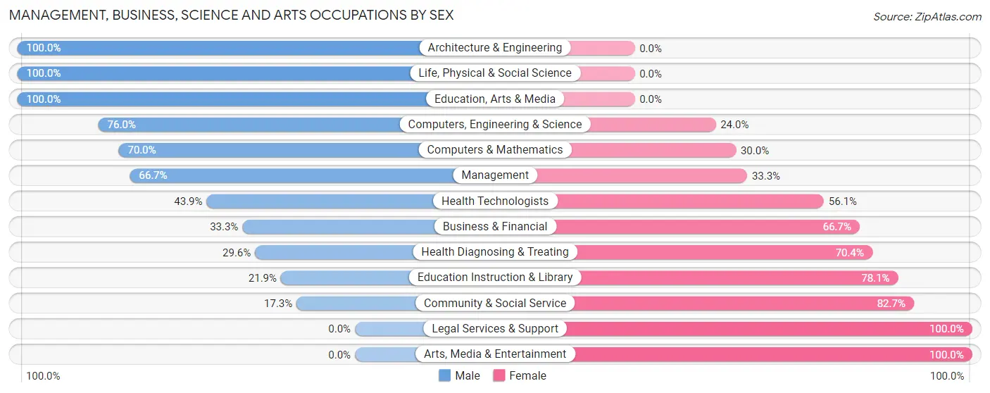 Management, Business, Science and Arts Occupations by Sex in Macopin
