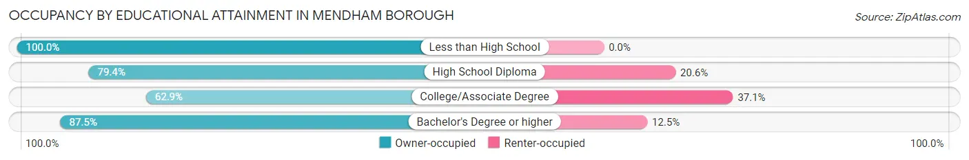 Occupancy by Educational Attainment in Mendham borough