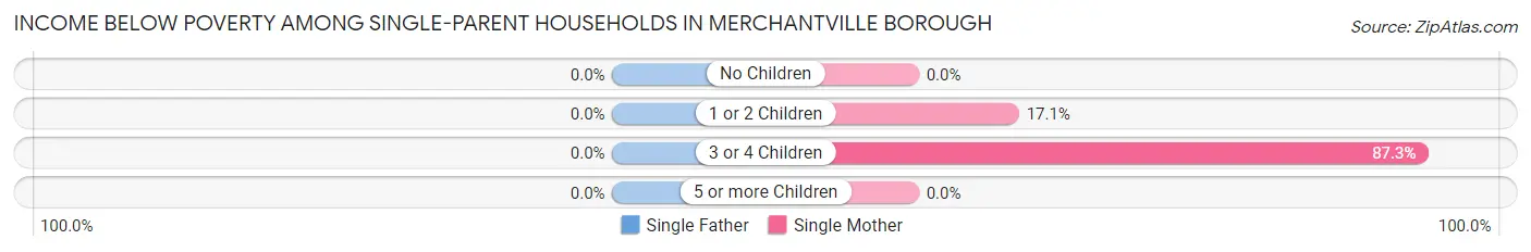 Income Below Poverty Among Single-Parent Households in Merchantville borough