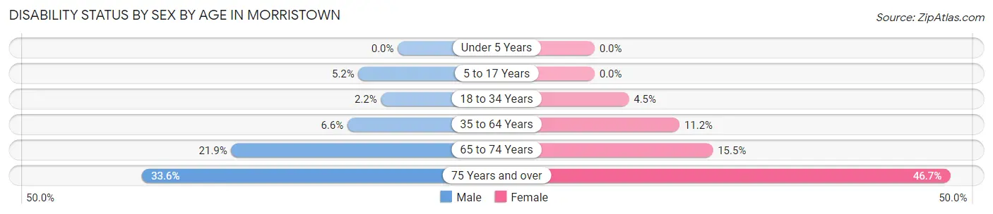 Disability Status by Sex by Age in Morristown