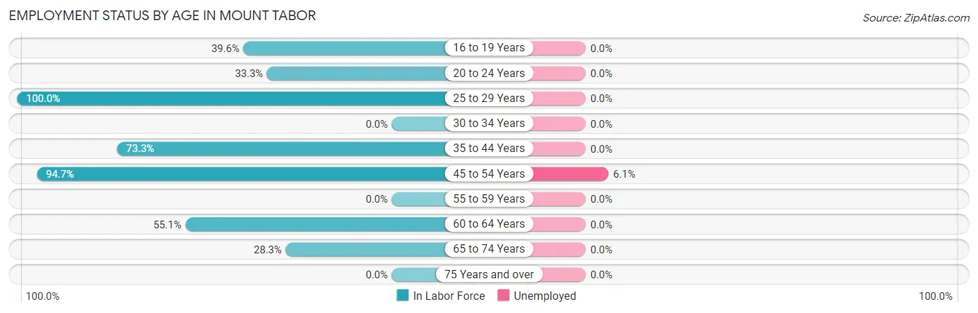 Employment Status by Age in Mount Tabor