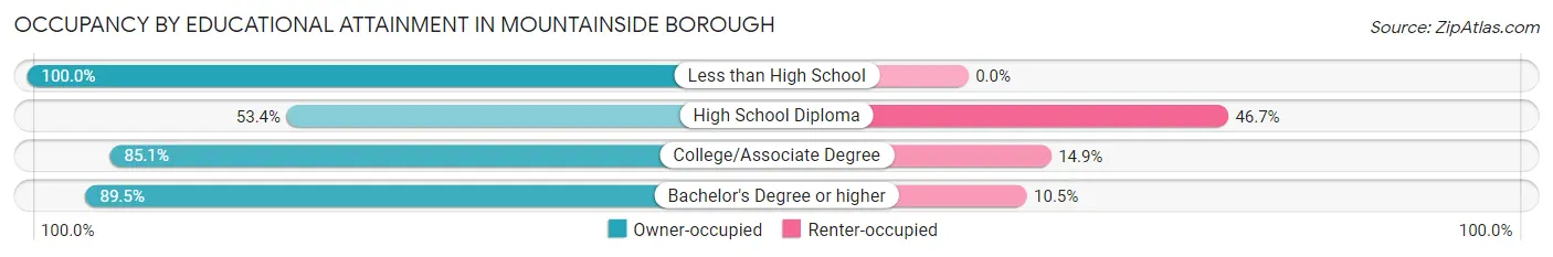 Occupancy by Educational Attainment in Mountainside borough