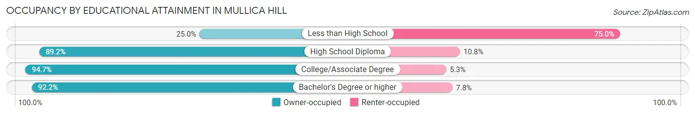 Occupancy by Educational Attainment in Mullica Hill