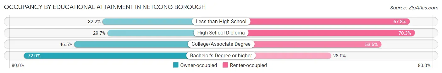 Occupancy by Educational Attainment in Netcong borough