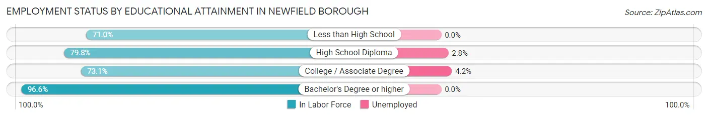 Employment Status by Educational Attainment in Newfield borough