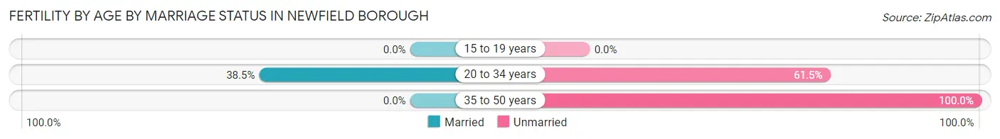 Female Fertility by Age by Marriage Status in Newfield borough