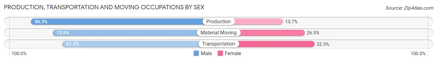 Production, Transportation and Moving Occupations by Sex in North Cape May