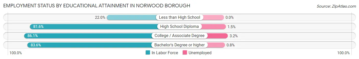 Employment Status by Educational Attainment in Norwood borough