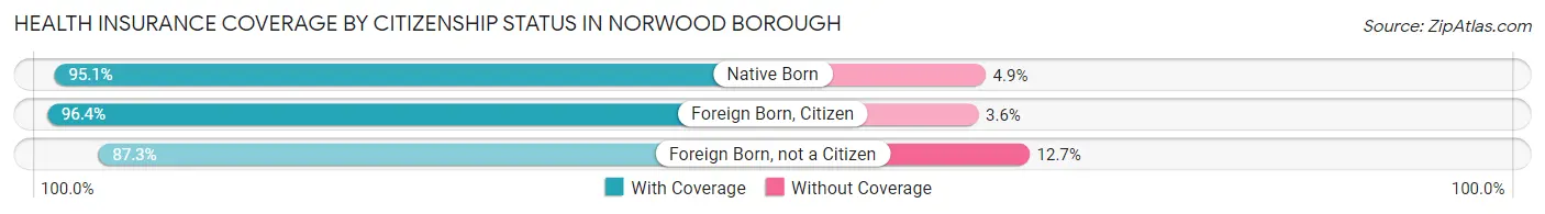 Health Insurance Coverage by Citizenship Status in Norwood borough