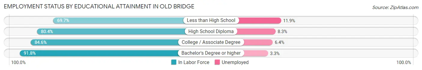 Employment Status by Educational Attainment in Old Bridge
