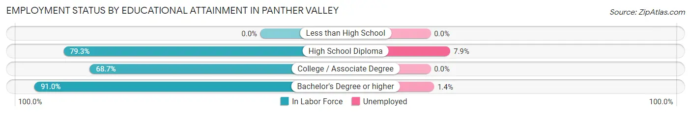 Employment Status by Educational Attainment in Panther Valley