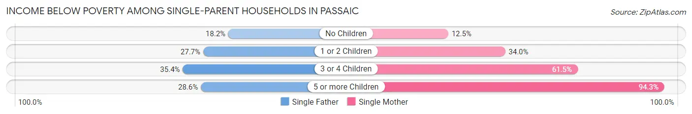 Income Below Poverty Among Single-Parent Households in Passaic