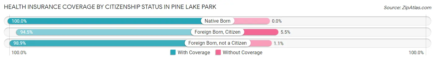 Health Insurance Coverage by Citizenship Status in Pine Lake Park