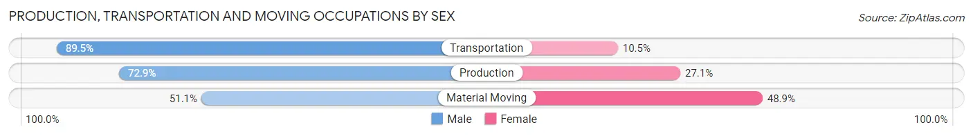 Production, Transportation and Moving Occupations by Sex in Pine Lake Park