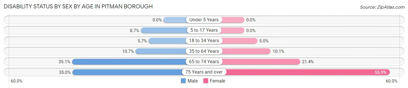 Disability Status by Sex by Age in Pitman borough