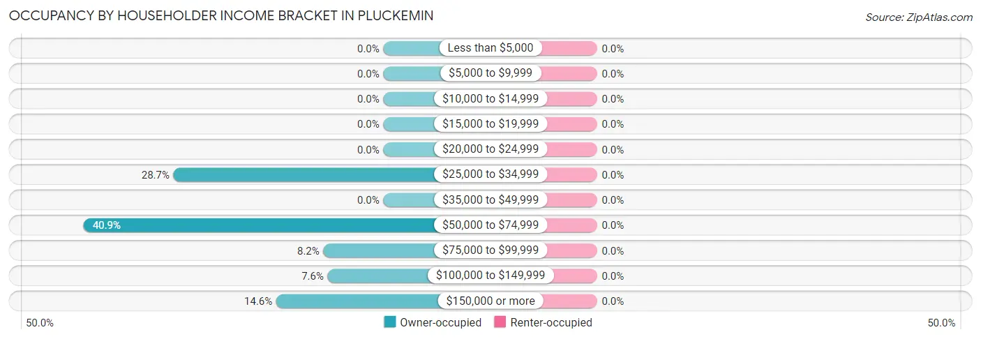 Occupancy by Householder Income Bracket in Pluckemin