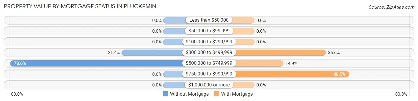 Property Value by Mortgage Status in Pluckemin