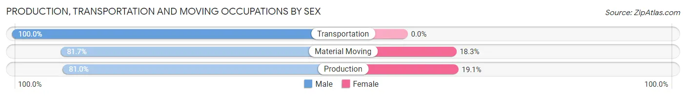 Production, Transportation and Moving Occupations by Sex in Pomona