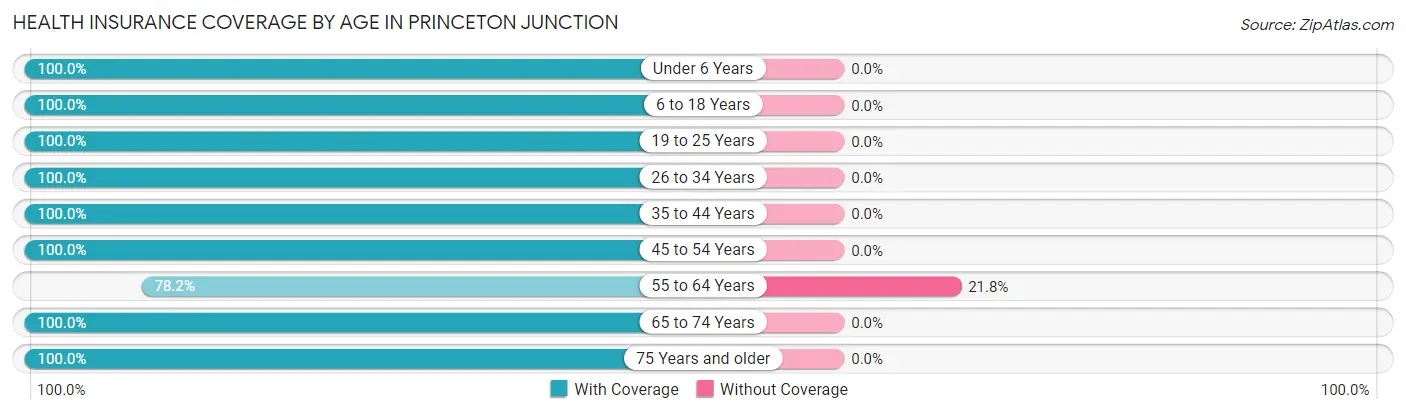 Health Insurance Coverage by Age in Princeton Junction