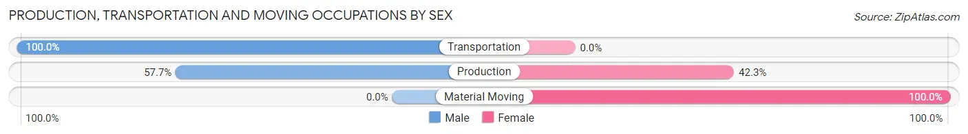 Production, Transportation and Moving Occupations by Sex in Rainbow Lakes