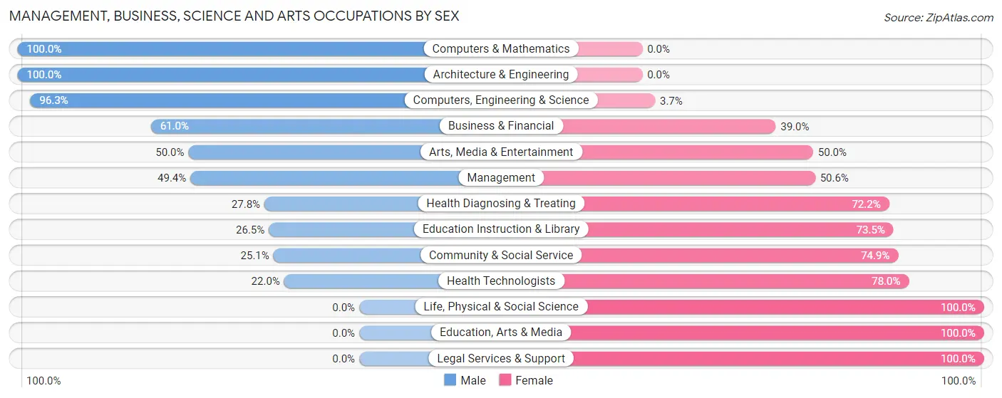Management, Business, Science and Arts Occupations by Sex in Ramtown