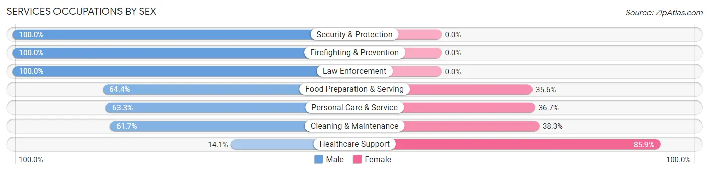 Services Occupations by Sex in Ramtown