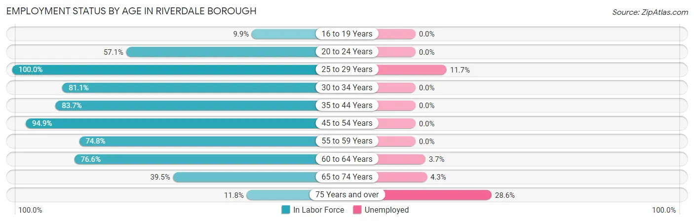 Employment Status by Age in Riverdale borough