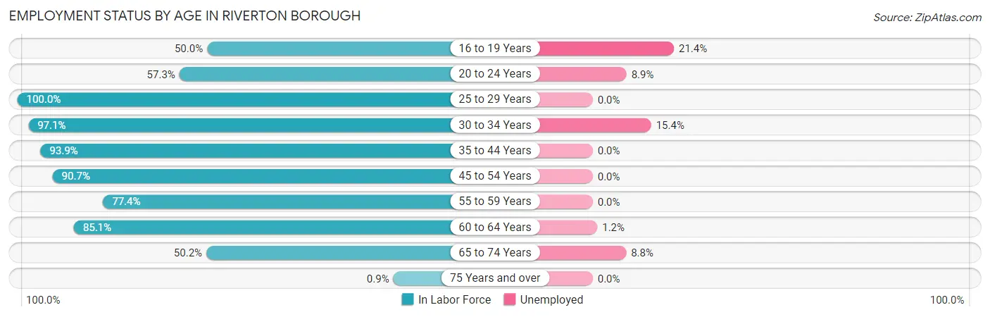 Employment Status by Age in Riverton borough