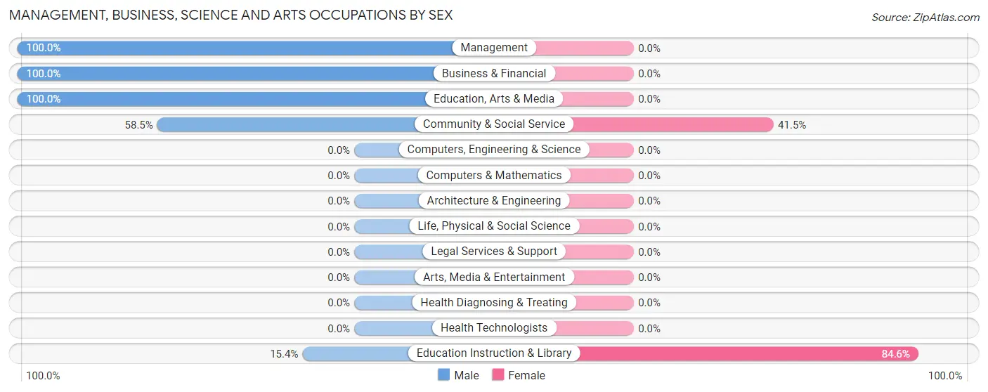 Management, Business, Science and Arts Occupations by Sex in Roadstown