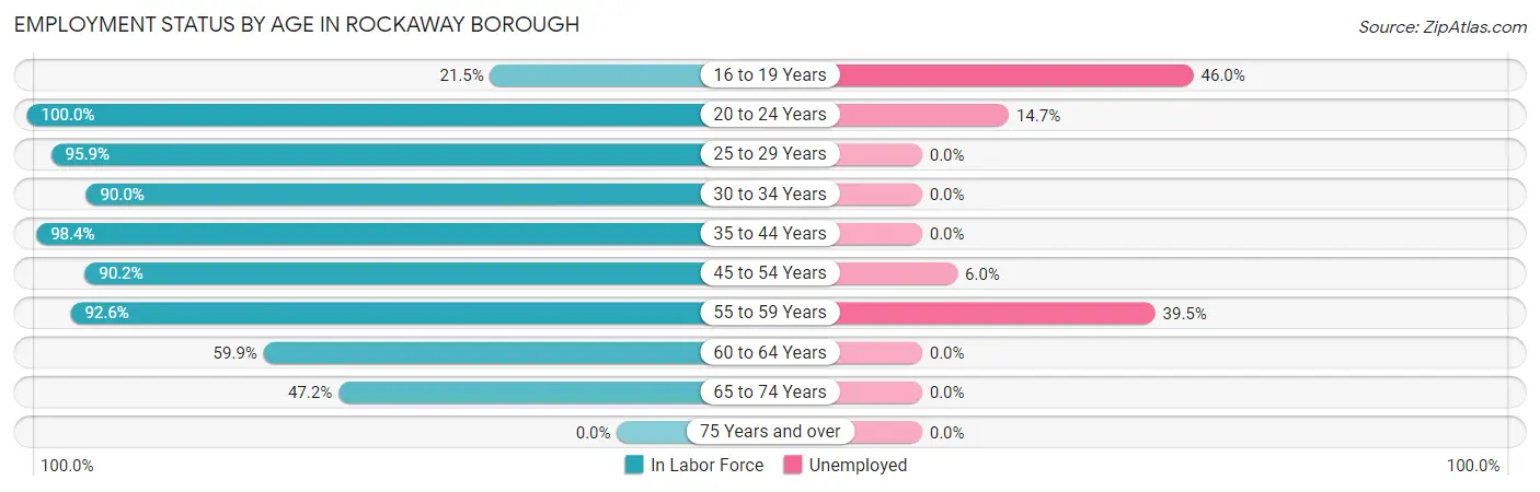 Employment Status by Age in Rockaway borough
