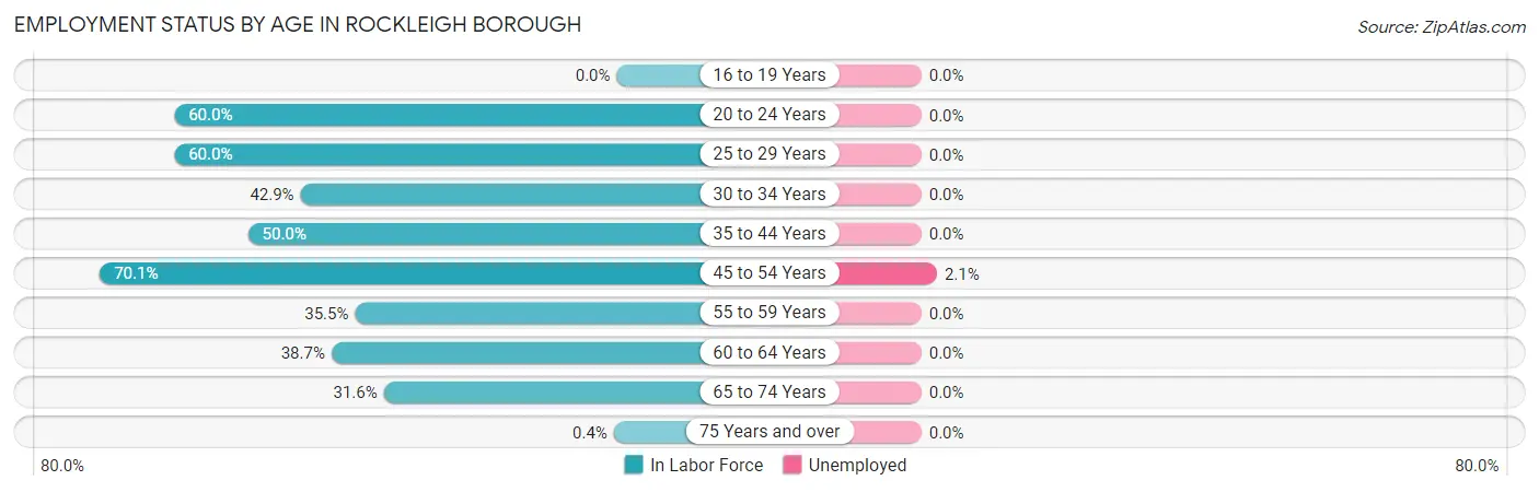 Employment Status by Age in Rockleigh borough