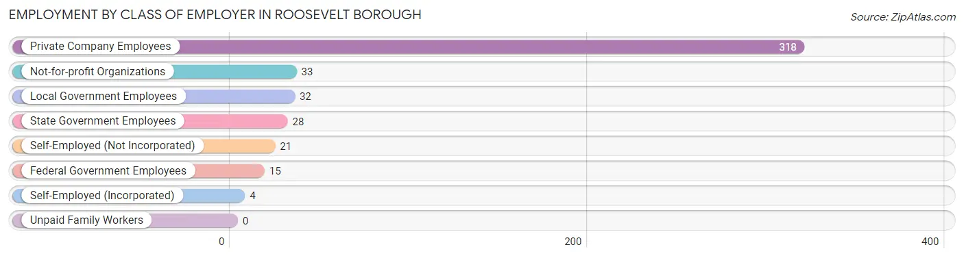 Employment by Class of Employer in Roosevelt borough