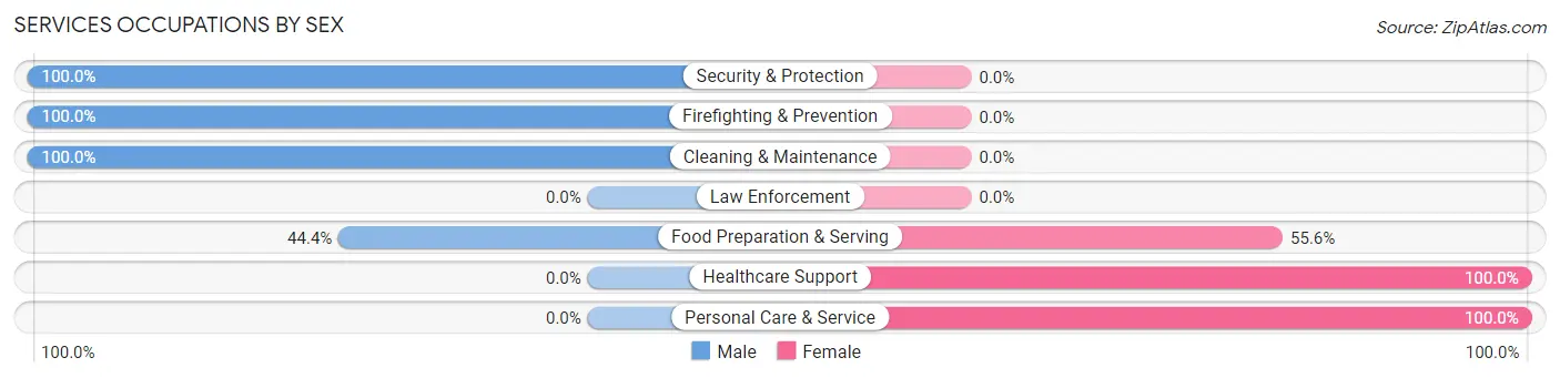 Services Occupations by Sex in Roosevelt borough