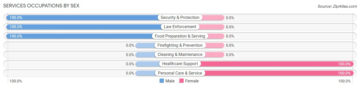 Services Occupations by Sex in Saddle River borough