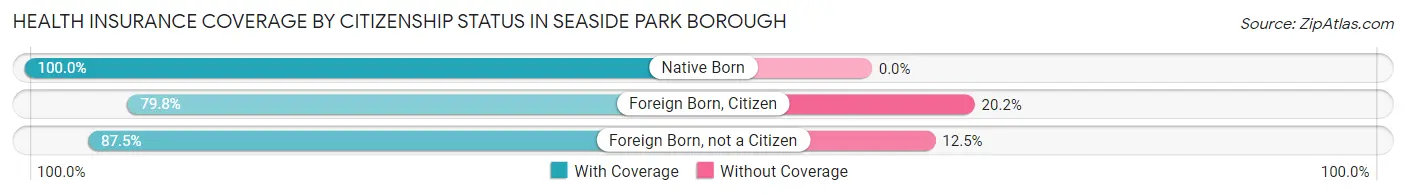 Health Insurance Coverage by Citizenship Status in Seaside Park borough