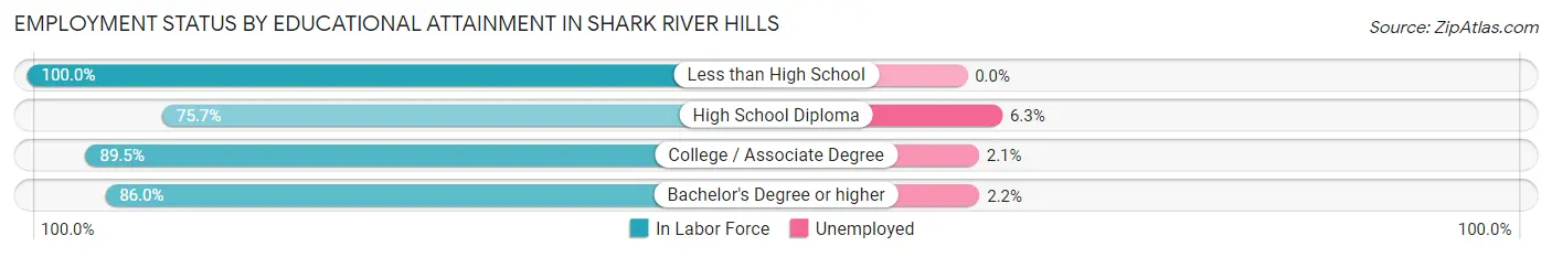 Employment Status by Educational Attainment in Shark River Hills