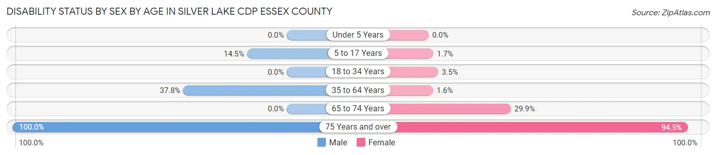 Disability Status by Sex by Age in Silver Lake CDP Essex County