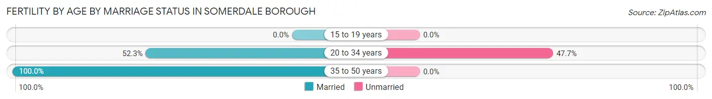 Female Fertility by Age by Marriage Status in Somerdale borough