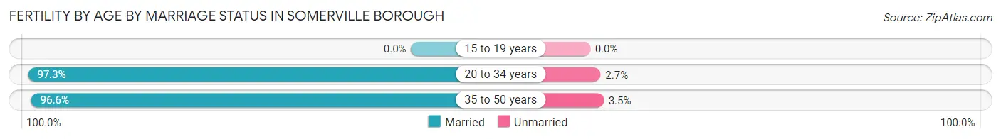 Female Fertility by Age by Marriage Status in Somerville borough