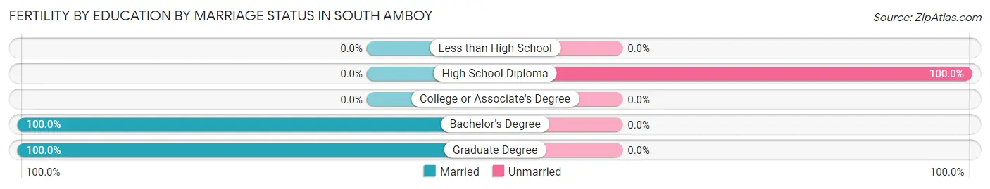 Female Fertility by Education by Marriage Status in South Amboy