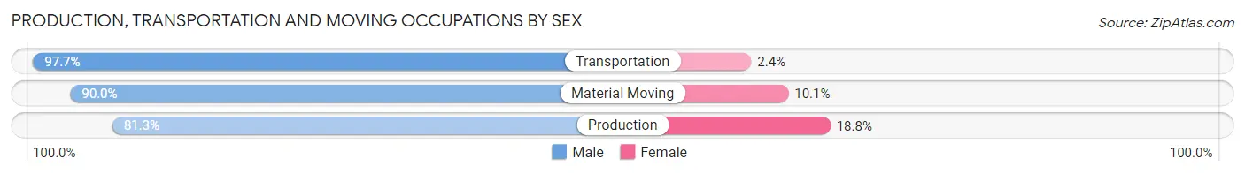 Production, Transportation and Moving Occupations by Sex in South Amboy