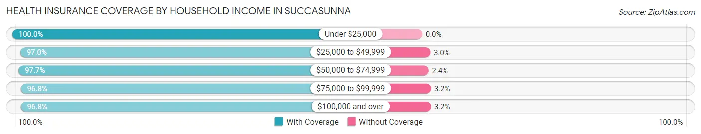 Health Insurance Coverage by Household Income in Succasunna